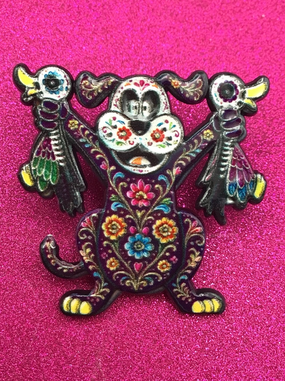 Sugar Skull Nintendo Dog Enamel Pin